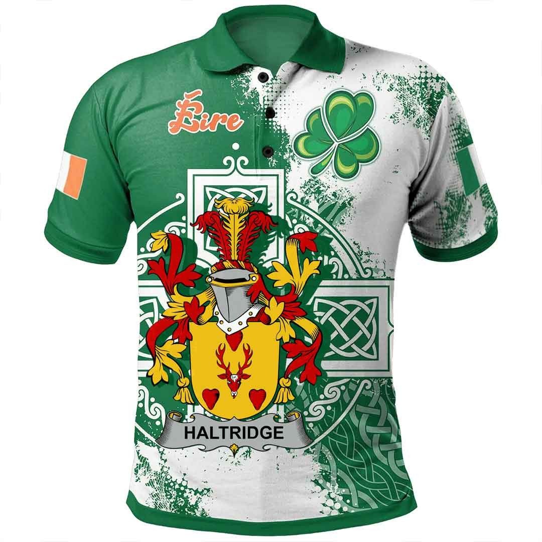 Ireland Clothing - Haltridge Irish Family Crest Polo Shirt - Irish Celtic Cross A7 Ireland Clothing - Haltridge Irish Family Crest Polo Shirt - Irish Celtic Cross A7