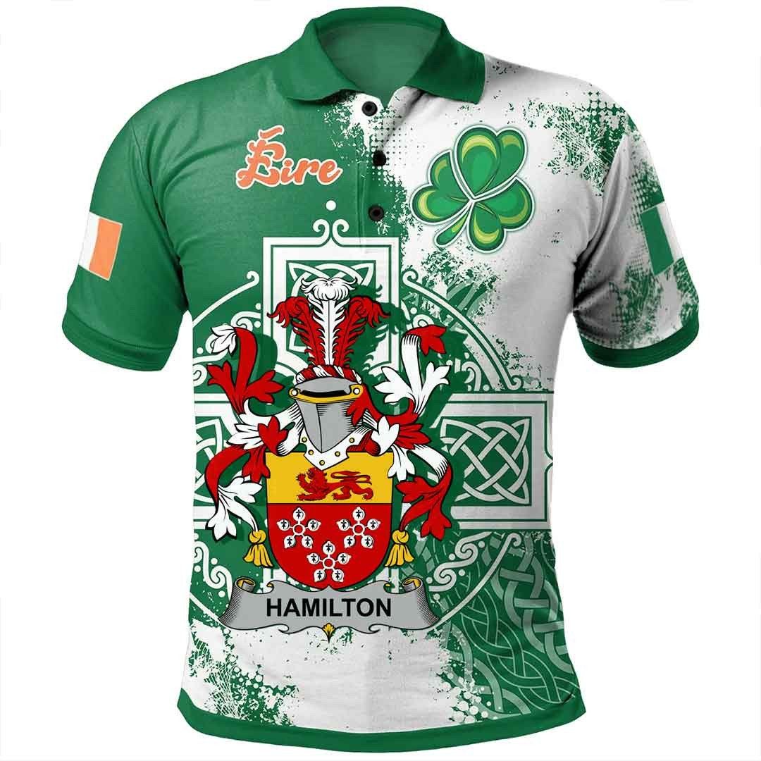 Ireland Clothing - Hamilton Irish Family Crest Polo Shirt - Irish Celtic Cross A7 Ireland Clothing - Hamilton Irish Family Crest Polo Shirt - Irish Celtic Cross A7