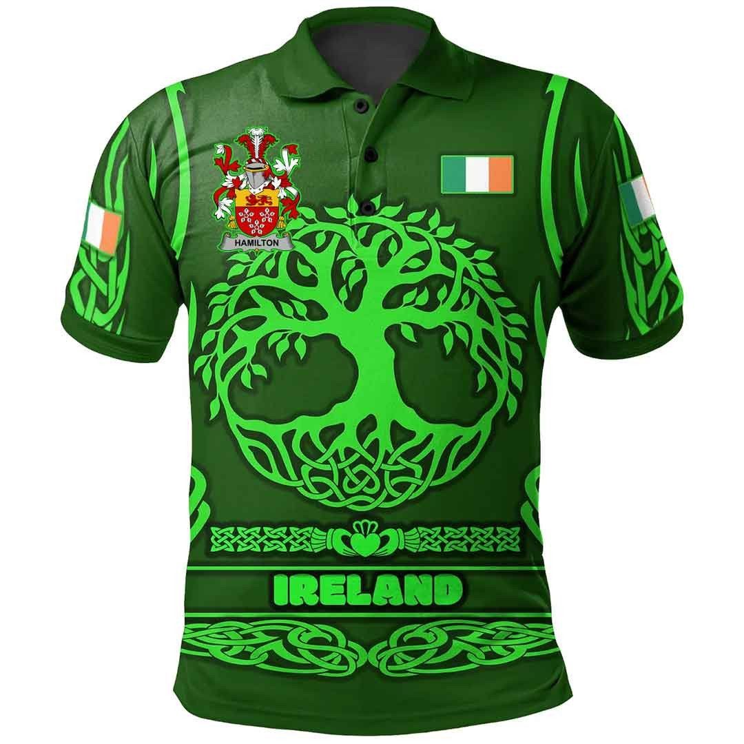 Ireland Clothing - Hamilton Irish Family Crest Polo Shirt - Symbol of Celtic A7 Ireland Clothing - Hamilton Irish Family Crest Polo Shirt - Symbol of Celtic A7