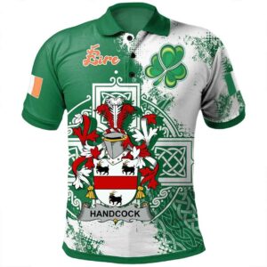 Ireland Clothing - Handcock Irish Family Crest Polo Shirt - Irish Celtic Cross A7
