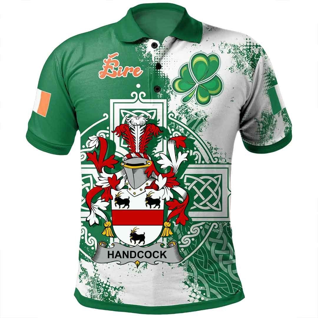 Ireland Clothing - Handcock Irish Family Crest Polo Shirt - Irish Celtic Cross A7 Ireland Clothing - Handcock Irish Family Crest Polo Shirt - Irish Celtic Cross A7
