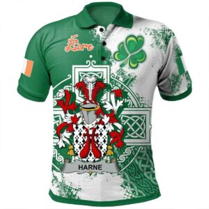 Ireland Clothing - Harne Irish Family Crest Polo Shirt - Irish Celtic Cross A7