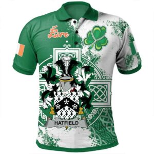 Ireland Clothing - Hatfield Irish Family Crest Polo Shirt - Irish Celtic Cross A7