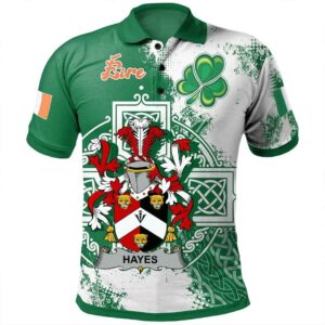 Ireland Clothing - Hayes Irish Family Crest Polo Shirt - Irish Celtic Cross A7
