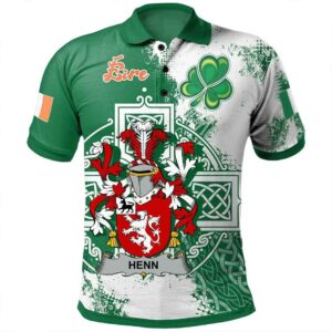 Ireland Clothing - Henn Irish Family Crest Polo Shirt - Irish Celtic Cross A7