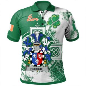Ireland Clothing - Herbert Irish Family Crest Polo Shirt - Irish Celtic Cross A7