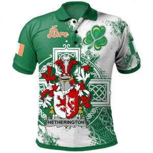 Ireland Clothing - Hetherington Irish Family Crest Polo Shirt - Irish Celtic Cross A7