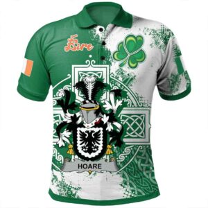 Ireland Clothing - Hoare Irish Family Crest Polo Shirt - Irish Celtic Cross A7