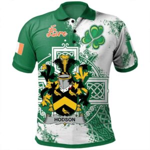 Ireland Clothing - Hodson Irish Family Crest Polo Shirt - Irish Celtic Cross A7