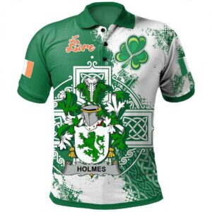Ireland Clothing - Holmes Irish Family Crest Polo Shirt - Irish Celtic Cross A7