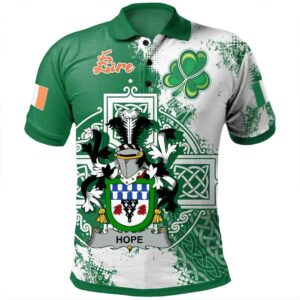 Ireland Clothing - Hope Irish Family Crest Polo Shirt - Irish Celtic Cross A7