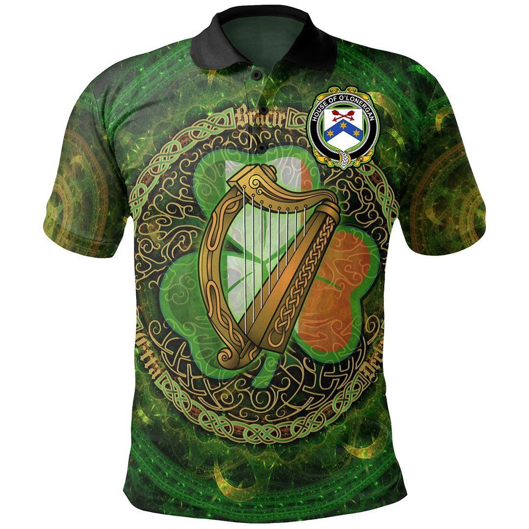 Ireland Clothing - House of O'LONERGAN Irish Family Crest Polo Shirt - Celtic Tree A7 Ireland Clothing - House of O'LONERGAN Irish Family Crest Polo Shirt - Celtic Tree A7