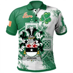 Ireland Clothing - Jordan Irish Family Crest Polo Shirt - Irish Celtic Cross A7