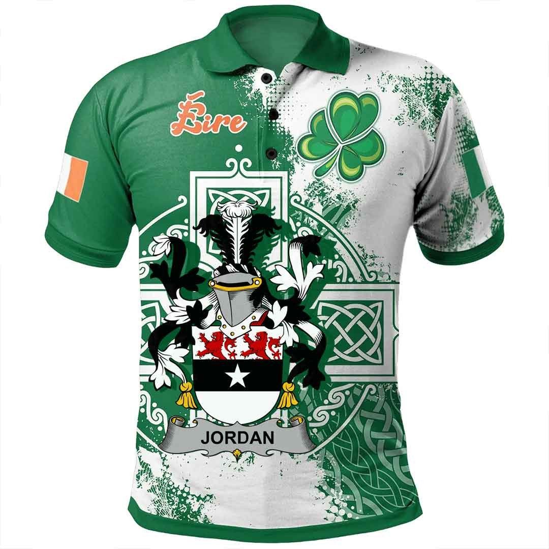 Ireland Clothing - Jordan Irish Family Crest Polo Shirt - Irish Celtic Cross A7 Ireland Clothing - Jordan Irish Family Crest Polo Shirt - Irish Celtic Cross A7