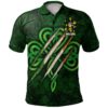 Ireland Clothing - King Irish Family Crest Polo Shirt - Irish Shamrock Scratch A7