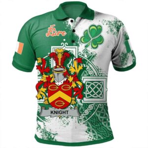 Ireland Clothing - Knight Irish Family Crest Polo Shirt - Irish Celtic Cross A7