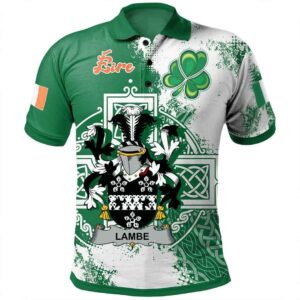 Ireland Clothing - Lambe Irish Family Crest Polo Shirt - Irish Celtic Cross A7