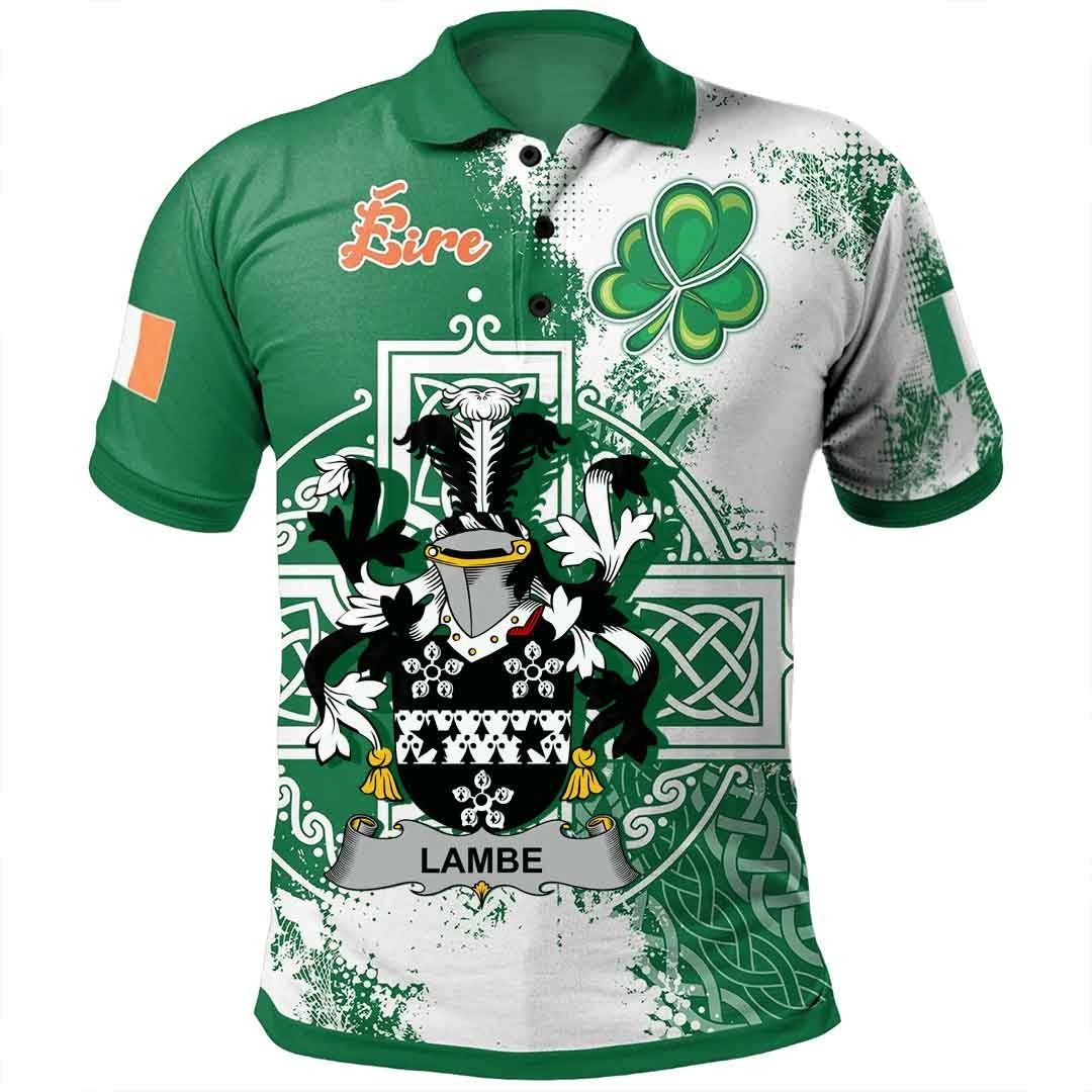Ireland Clothing - Lambe Irish Family Crest Polo Shirt - Irish Celtic Cross A7 Ireland Clothing - Lambe Irish Family Crest Polo Shirt - Irish Celtic Cross A7