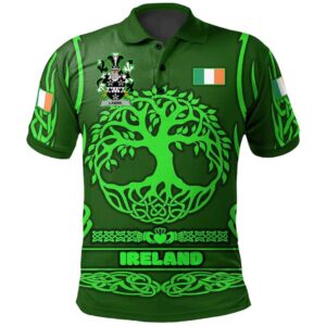 Ireland Clothing - Lambe Irish Family Crest Polo Shirt - Symbol of Celtic A7