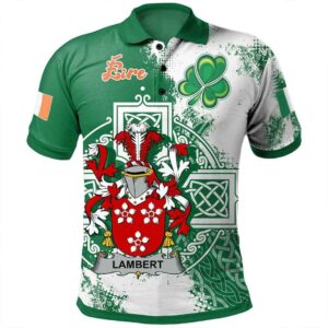 Ireland Clothing - Lambert Irish Family Crest Polo Shirt - Irish Celtic Cross A7