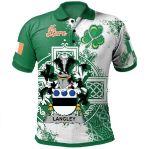 Ireland Clothing - Langley Irish Family Crest Polo Shirt - Irish Celtic Cross A7