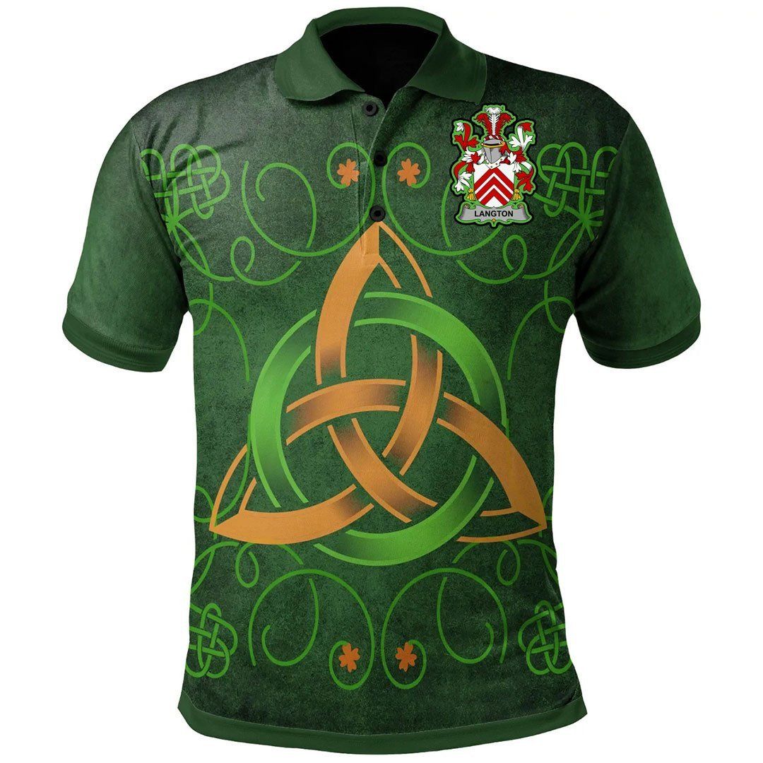 Ireland Clothing - Langton Irish Family Crest Polo Shirt - Celtic Triquetra Knot A7 Ireland Clothing - Langton Irish Family Crest Polo Shirt - Celtic Triquetra Knot A7