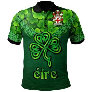 Ireland Clothing - Laurence Irish Family Crest Polo Shirt - Irish Shamrock Triangle A7