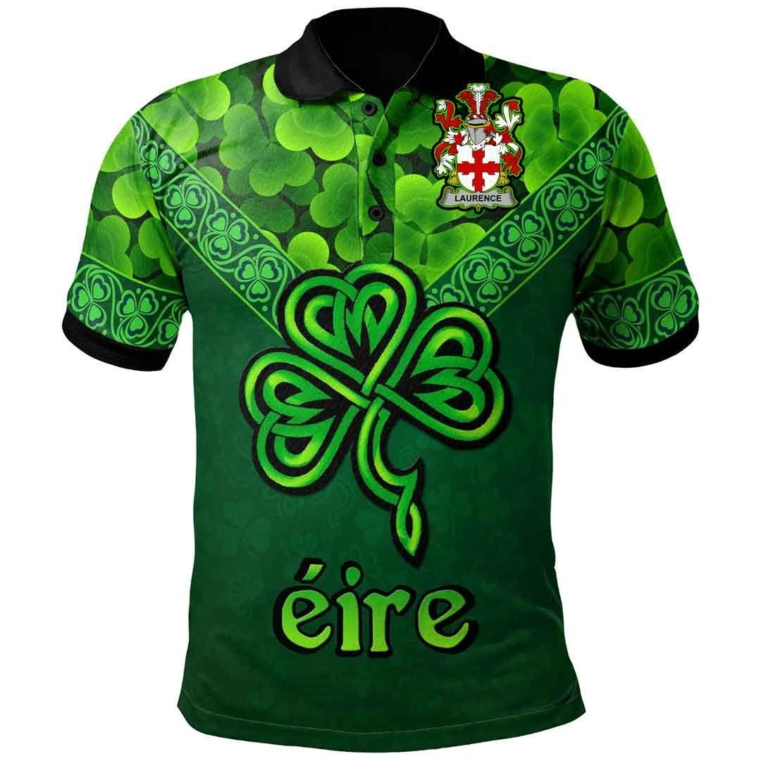Ireland Clothing - Laurence Irish Family Crest Polo Shirt - Irish Shamrock Triangle A7 Ireland Clothing - Laurence Irish Family Crest Polo Shirt - Irish Shamrock Triangle A7