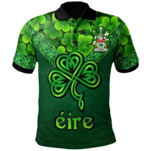 Ireland Clothing - Leech Irish Family Crest Polo Shirt - Irish Shamrock Triangle A7