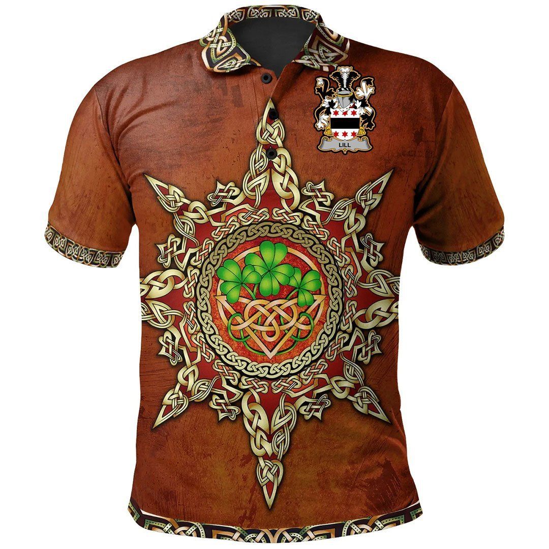 Ireland Clothing - Lill Irish Family Crest Polo Shirt - Celtic Tree A7 Ireland Clothing - Lill Irish Family Crest Polo Shirt - Celtic Tree A7