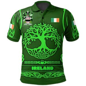 Ireland Clothing - Lill Irish Family Crest Polo Shirt - Symbol of Celtic A7