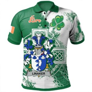 Ireland Clothing - Linaker Irish Family Crest Polo Shirt - Irish Celtic Cross A7