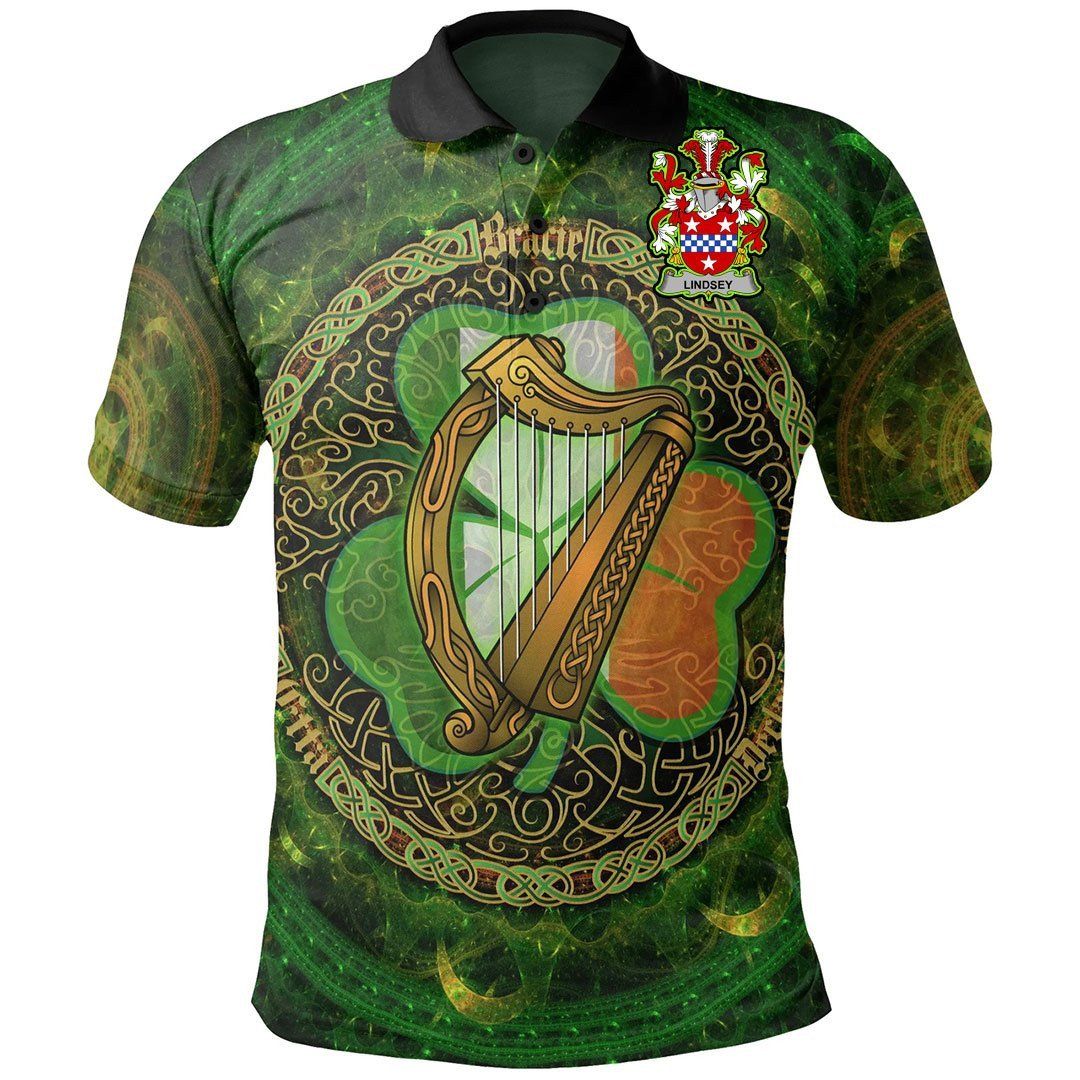Ireland Clothing - Lindsey Irish Family Crest Polo Shirt - Celtic Tree A7 Ireland Clothing - Lindsey Irish Family Crest Polo Shirt - Celtic Tree A7