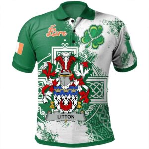 Ireland Clothing - Litton Irish Family Crest Polo Shirt - Irish Celtic Cross A7