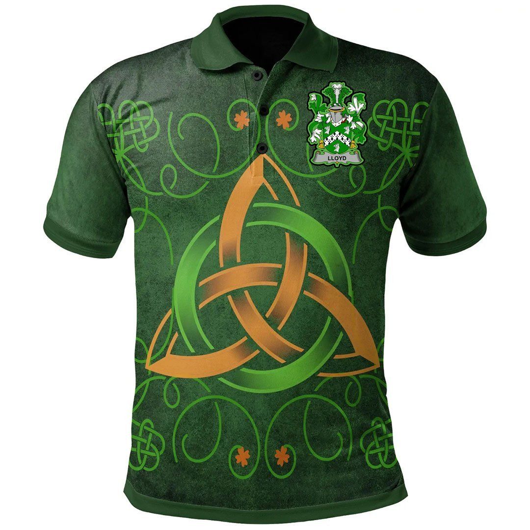 Ireland Clothing - Lloyd Irish Family Crest Polo Shirt - Celtic Triquetra Knot A7 Ireland Clothing - Lloyd Irish Family Crest Polo Shirt - Celtic Triquetra Knot A7