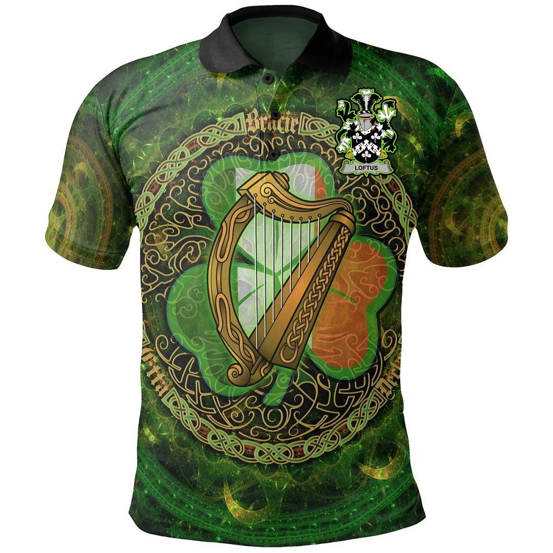 Ireland Clothing - Loftus Irish Family Crest Polo Shirt - Celtic Tree A7 Ireland Clothing - Loftus Irish Family Crest Polo Shirt - Celtic Tree A7