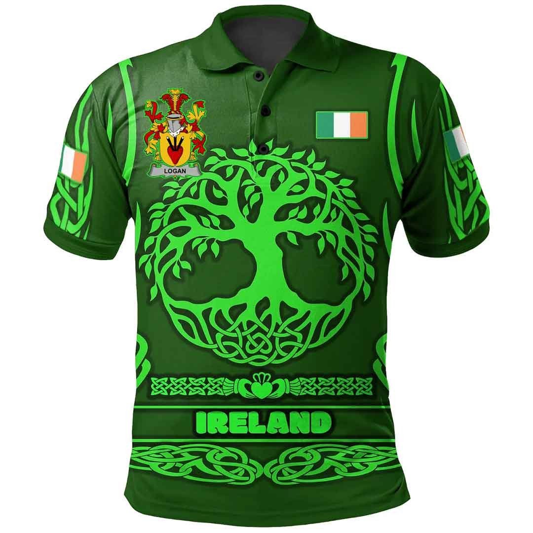 Ireland Clothing - Logan Irish Family Crest Polo Shirt - Symbol of Celtic A7 Ireland Clothing - Logan Irish Family Crest Polo Shirt - Symbol of Celtic A7