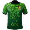 Ireland Clothing - Lombard Irish Family Crest Polo Shirt - Irish Shamrock Triangle A7