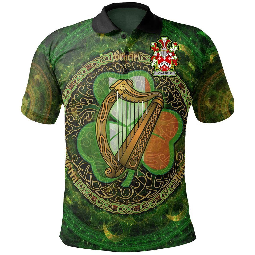 Ireland Clothing - Longfield Irish Family Crest Polo Shirt - Celtic Tree A7 Ireland Clothing - Longfield Irish Family Crest Polo Shirt - Celtic Tree A7