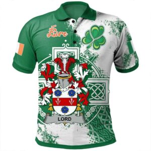 Ireland Clothing - Lord Irish Family Crest Polo Shirt - Irish Celtic Cross A7