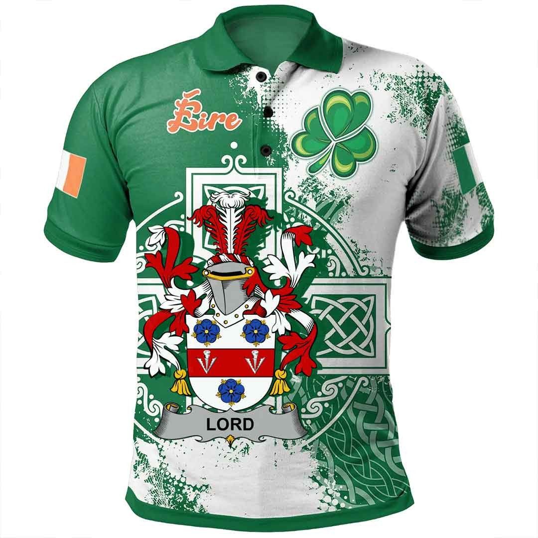 Ireland Clothing - Lord Irish Family Crest Polo Shirt - Irish Celtic Cross A7 Ireland Clothing - Lord Irish Family Crest Polo Shirt - Irish Celtic Cross A7
