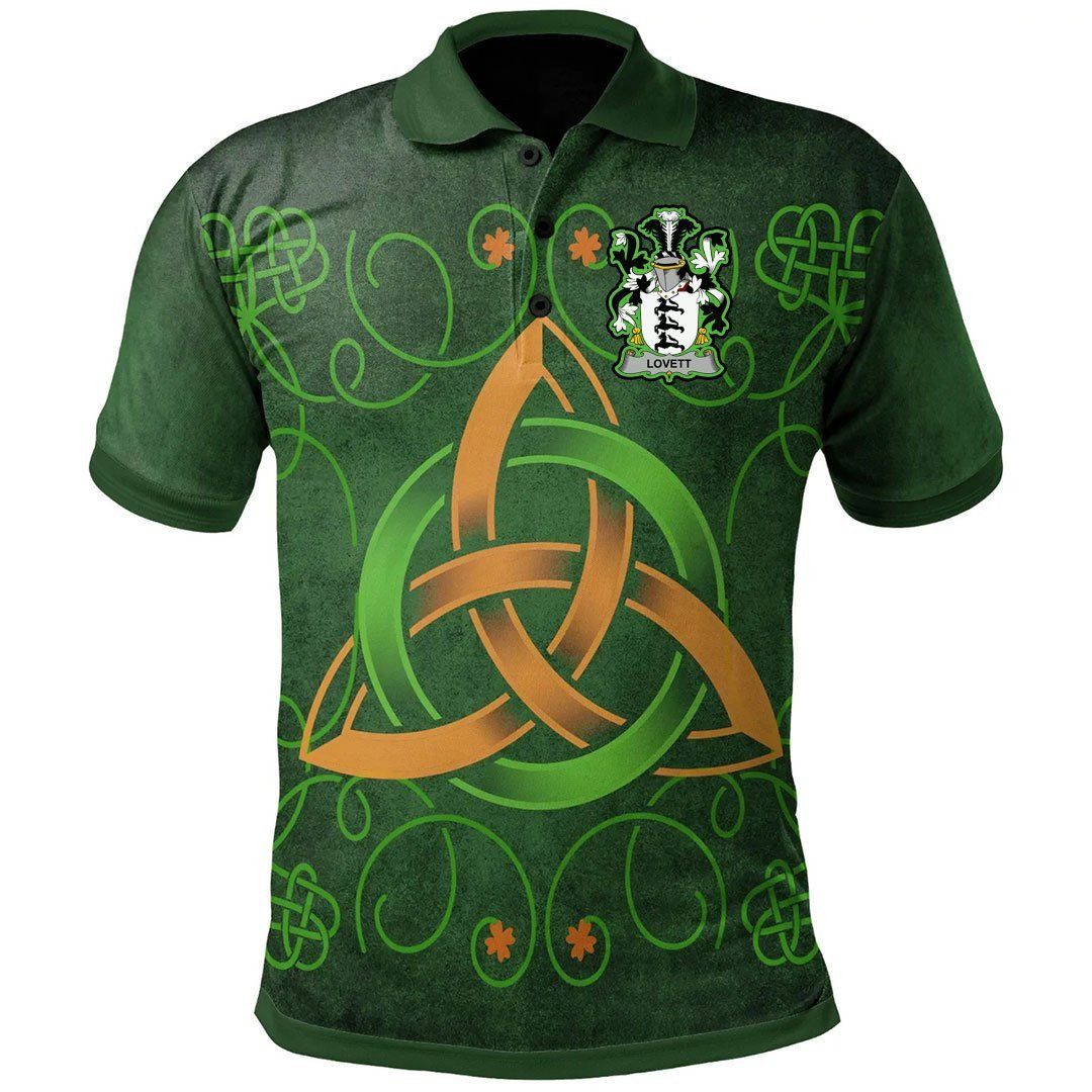 Ireland Clothing - Lovett Irish Family Crest Polo Shirt - Celtic Triquetra Knot A7 Ireland Clothing - Lovett Irish Family Crest Polo Shirt - Celtic Triquetra Knot A7