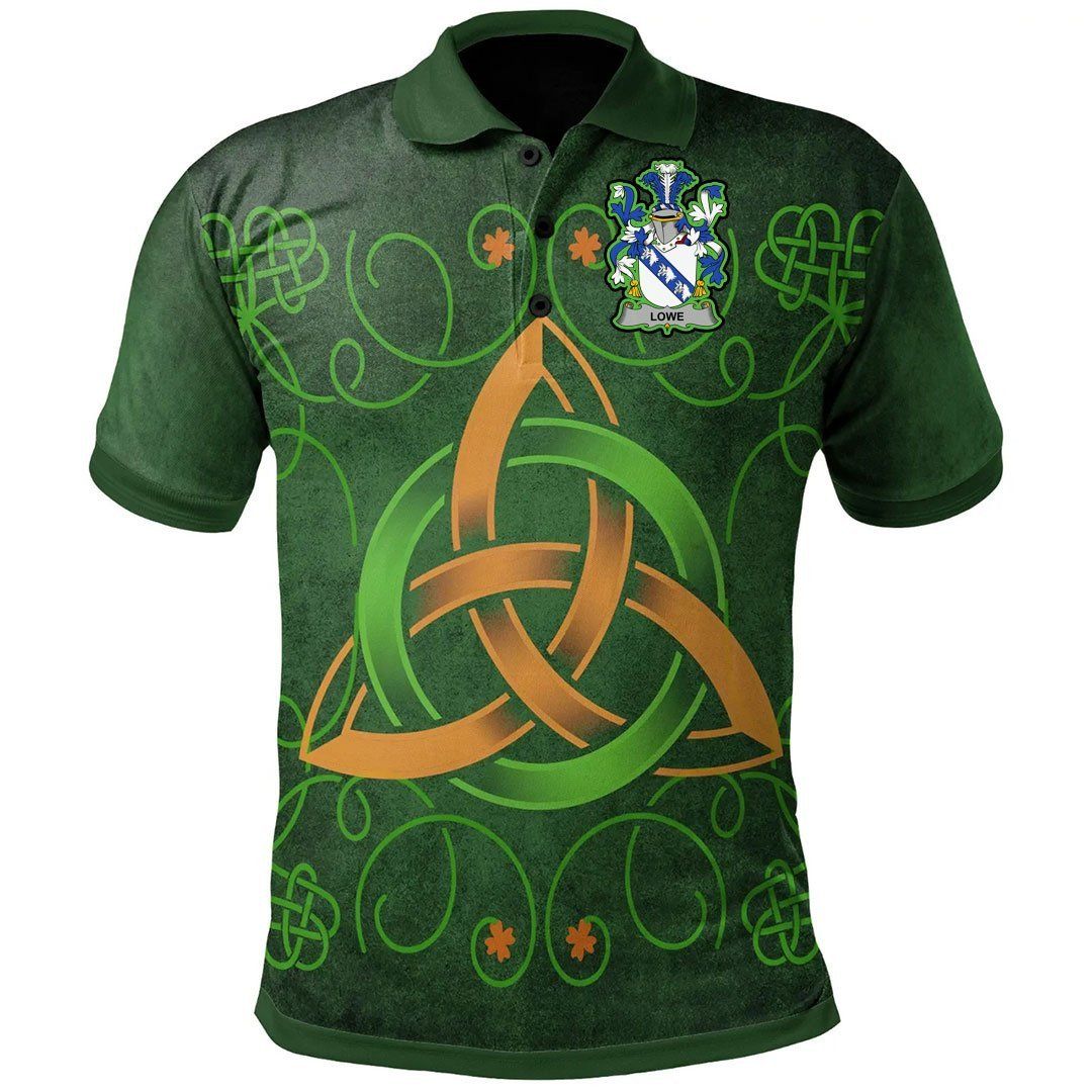 Ireland Clothing - Lowe Irish Family Crest Polo Shirt - Celtic Triquetra Knot A7 Ireland Clothing - Lowe Irish Family Crest Polo Shirt - Celtic Triquetra Knot A7