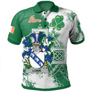 Ireland Clothing - Lowe Irish Family Crest Polo Shirt - Irish Celtic Cross A7