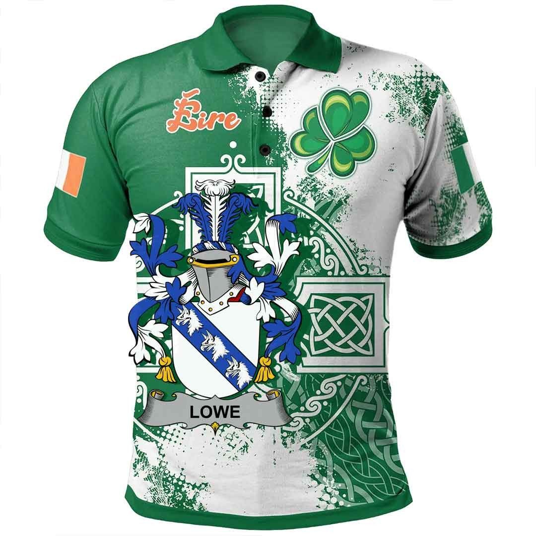 Ireland Clothing - Lowe Irish Family Crest Polo Shirt - Irish Celtic Cross A7 Ireland Clothing - Lowe Irish Family Crest Polo Shirt - Irish Celtic Cross A7
