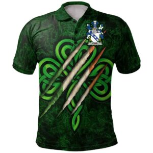 Ireland Clothing - Lowe Irish Family Crest Polo Shirt - Irish Shamrock Scratch A7