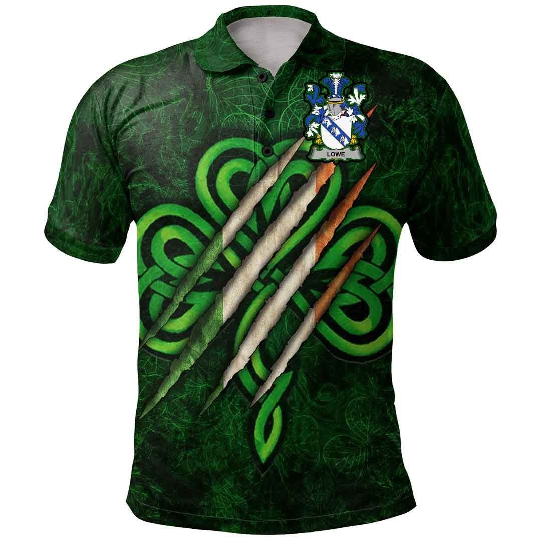 Ireland Clothing - Lowe Irish Family Crest Polo Shirt - Irish Shamrock Scratch A7 Ireland Clothing - Lowe Irish Family Crest Polo Shirt - Irish Shamrock Scratch A7