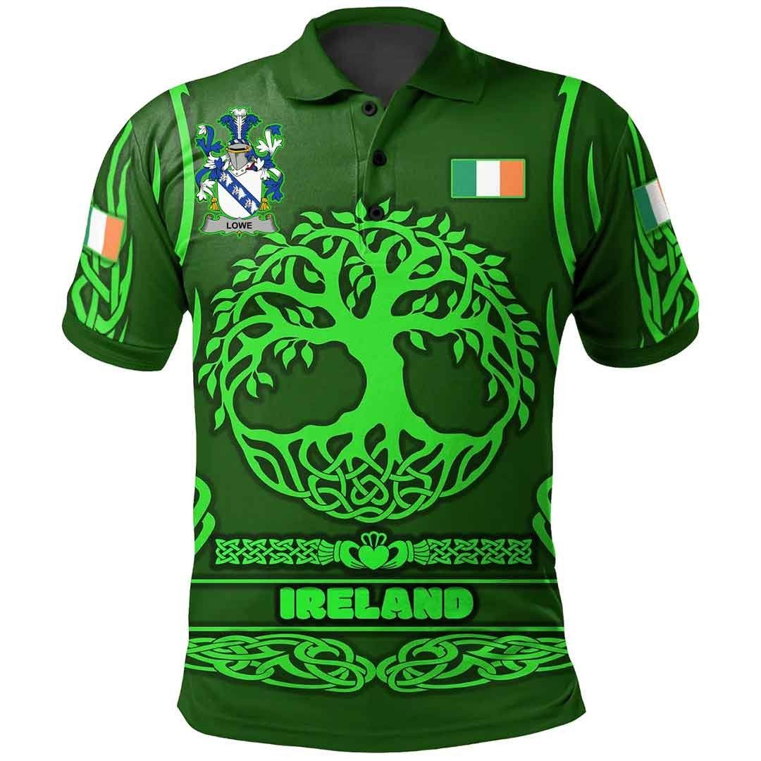 Ireland Clothing - Lowe Irish Family Crest Polo Shirt - Symbol of Celtic A7 Ireland Clothing - Lowe Irish Family Crest Polo Shirt - Symbol of Celtic A7