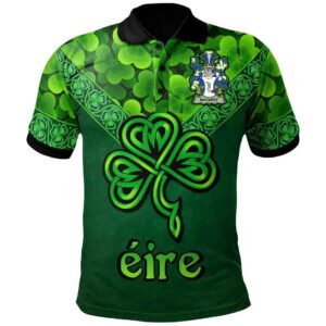 Ireland Clothing - Mackesy Irish Family Crest Polo Shirt - Irish Shamrock Triangle A7