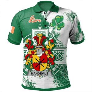 Ireland Clothing - Mandevile Irish Family Crest Polo Shirt - Irish Celtic Cross A7